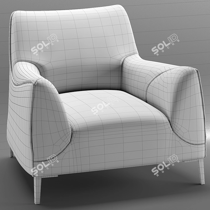 Elegant and Comfortable Natuzzi Dolly Armchair 3D model image 3