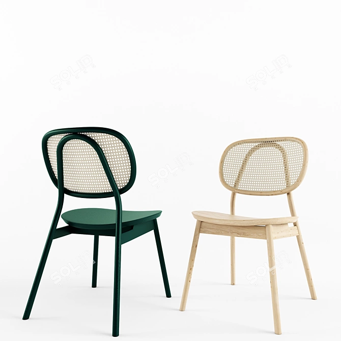 Classic Cane Chair: Timeless Elegance 3D model image 2