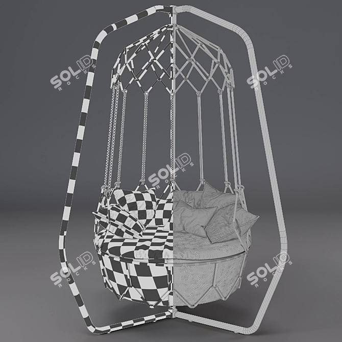 Roberti Rattan Outdoor Swing Bed 3D model image 3