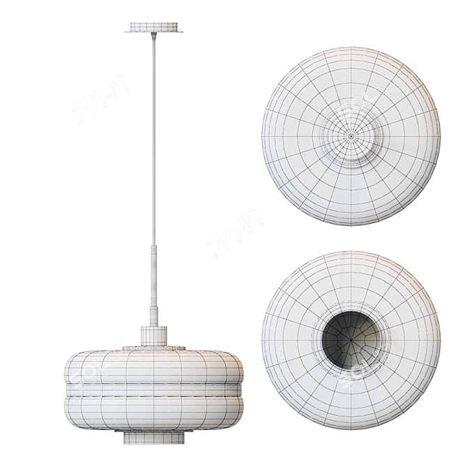 Sleek Glass Pendant Lamp, Lampatron CLAS 3D model image 3