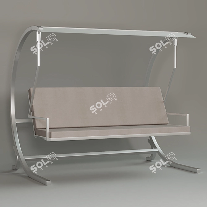 Title: Avantgarde Garden Swing: Modern Steel Frame and Textile Seat 3D model image 1