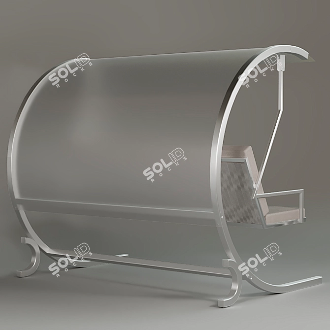 Title: Avantgarde Garden Swing: Modern Steel Frame and Textile Seat 3D model image 2