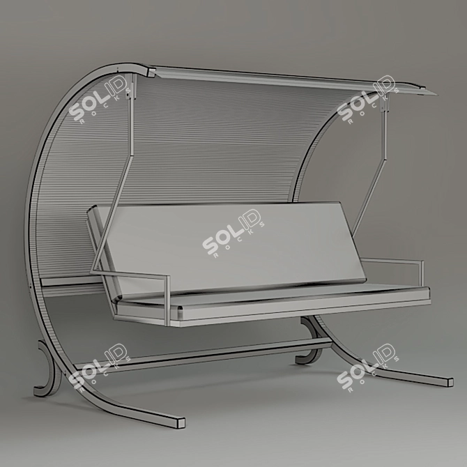 Title: Avantgarde Garden Swing: Modern Steel Frame and Textile Seat 3D model image 3