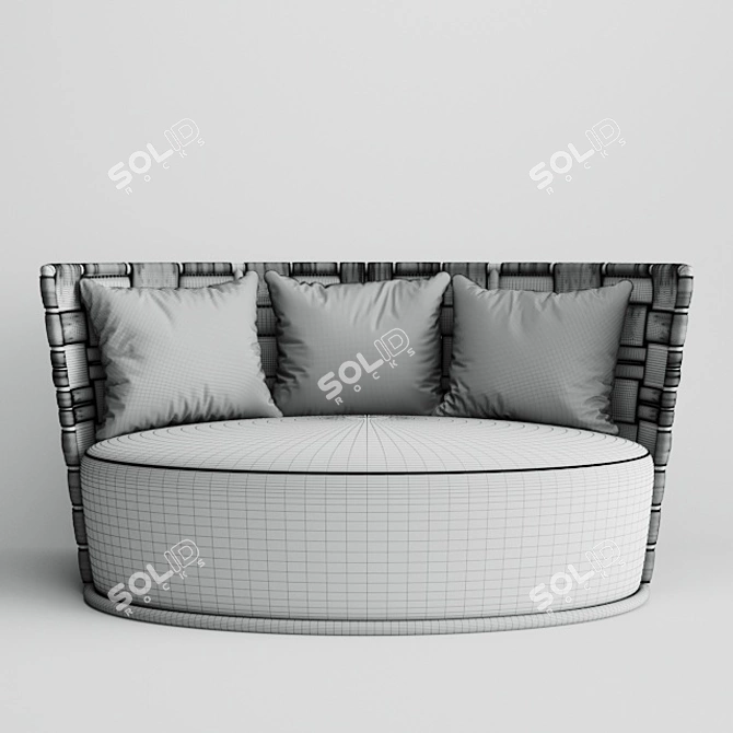 Modern Oval Woven Back Sofa 3D model image 3