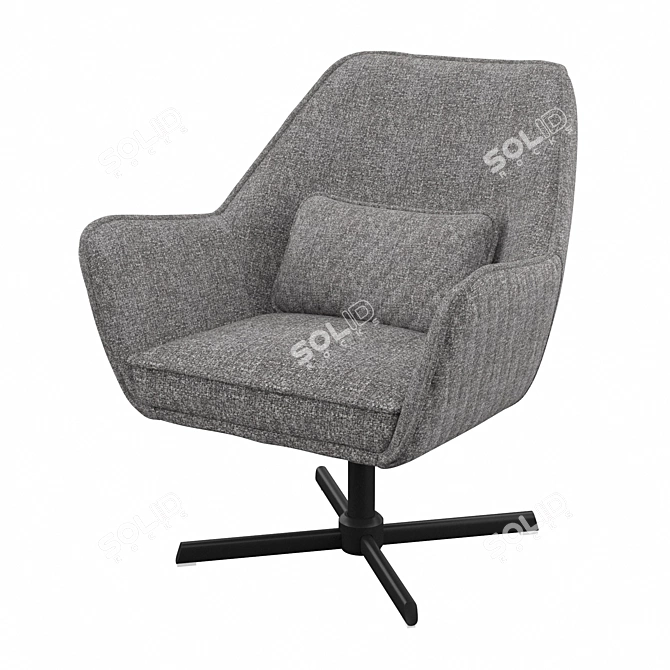 Elegant Swivel Armchair 3D model image 2