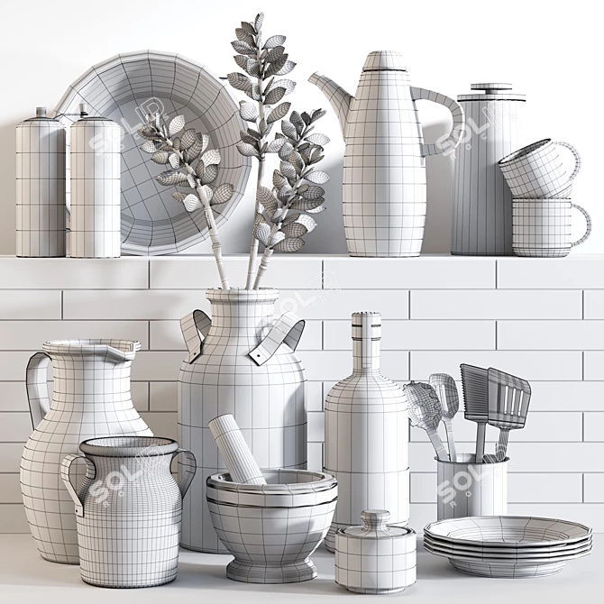 Kitchen Accessories 14: Versatile and Organized 3D model image 3