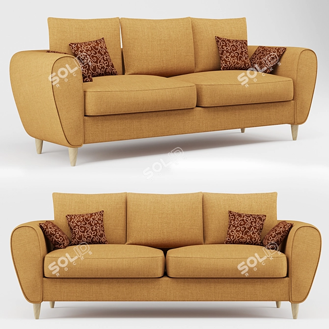 ComfortMax Sofa: Wide, Cozy, Stylish 3D model image 1