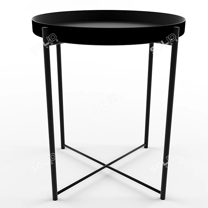 Versatile Steel Serving Table 3D model image 1