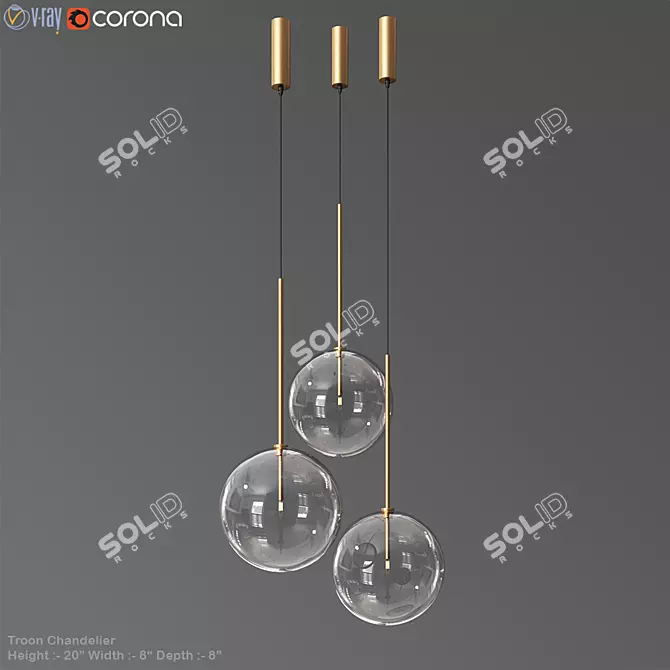 Brass and Glass Bolle Gallotti Table Lamp 3D model image 1