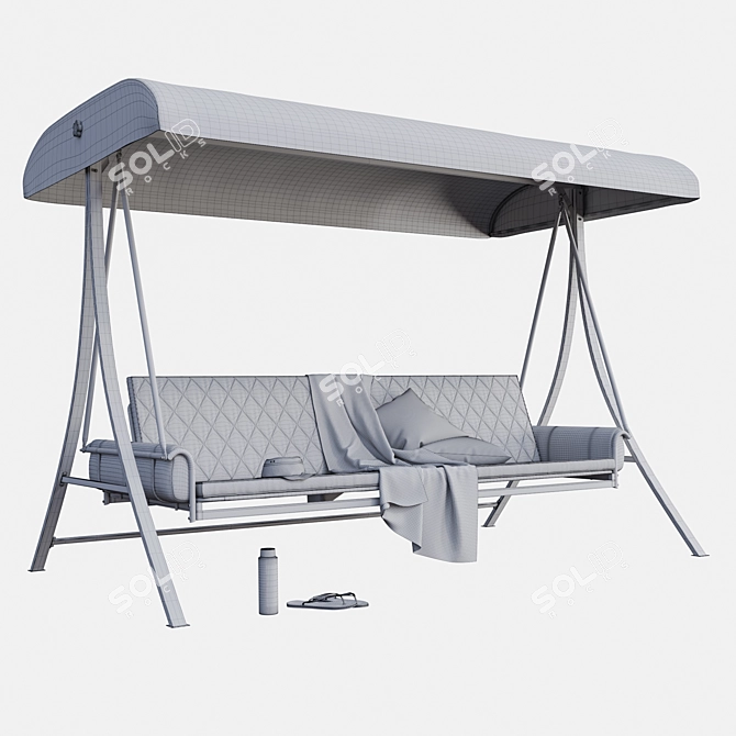 Outdoor Swing: Comfortable Seating for Three 3D model image 3