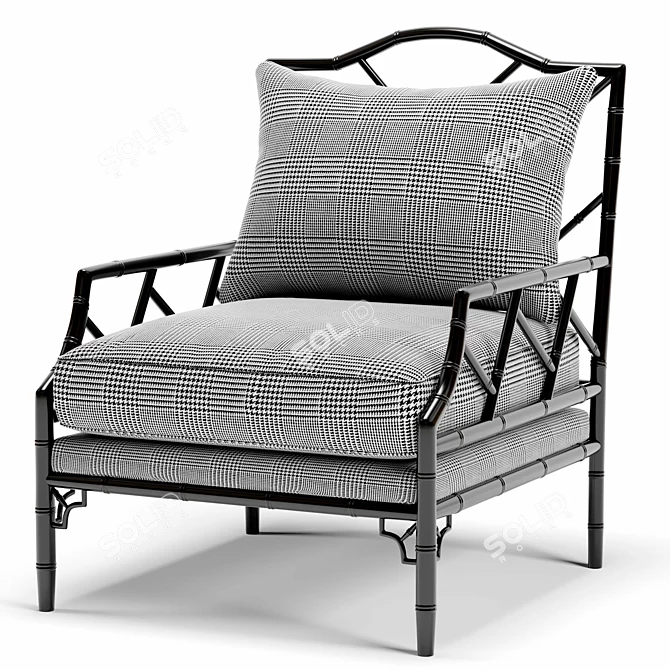 Elegant Monochrome Armchair: Eichholtz Morgan Dixon 3D model image 1