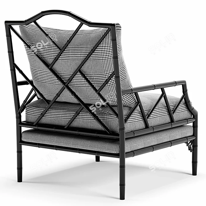 Elegant Monochrome Armchair: Eichholtz Morgan Dixon 3D model image 2