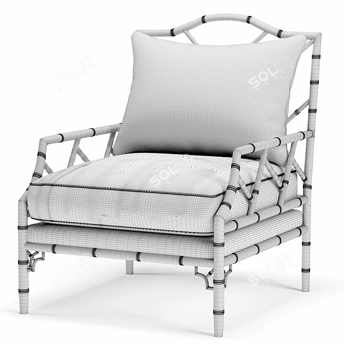 Elegant Monochrome Armchair: Eichholtz Morgan Dixon 3D model image 3