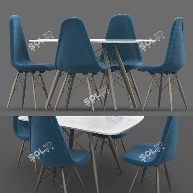 Modern Dining Table Set: Elegant and Functional 3D model image 1