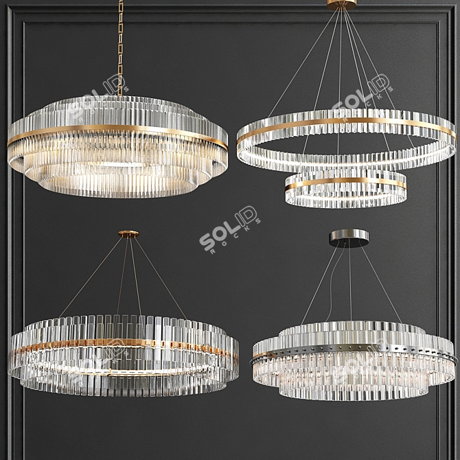 Modern Crystal Chandelier Collection 3D model image 1