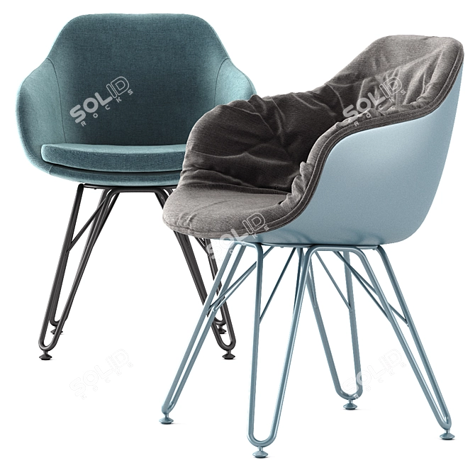 Elegant Lap Chairs: Lap 4051, Lap 4052 3D model image 4