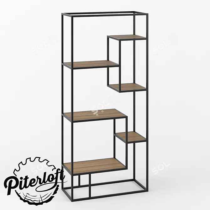 Industrial Loft Style Rack 3D model image 1