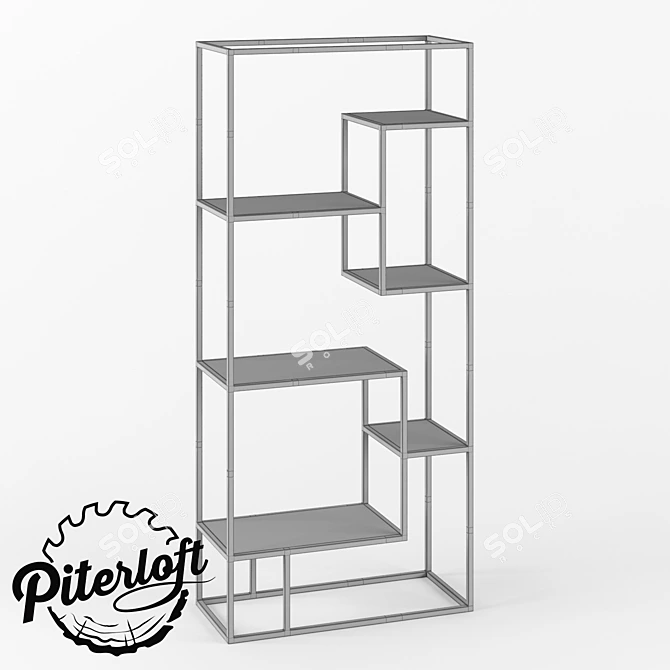 Industrial Loft Style Rack 3D model image 2