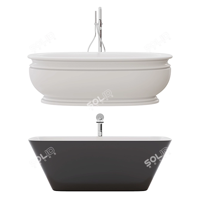 Luxury Freestanding Solid Surface Bathtub 3D model image 1