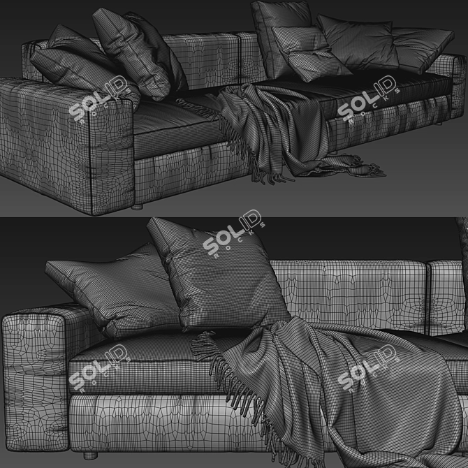 Sleek and Stylish Poliform Dune Sofa 3D model image 3