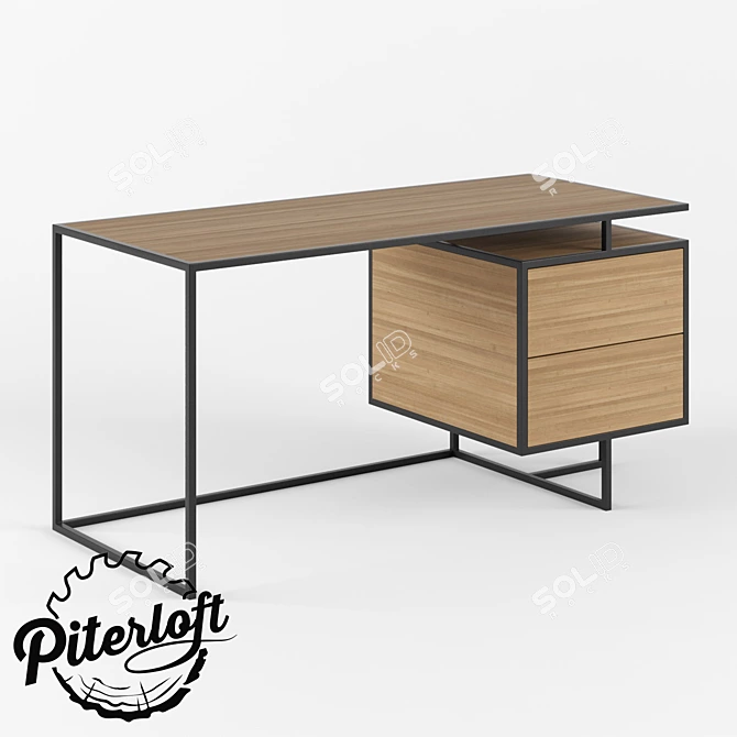 Piercy Loft Desk - Customizable, Stylish, and Spacious 3D model image 1