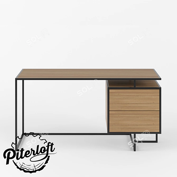 Piercy Loft Desk - Customizable, Stylish, and Spacious 3D model image 2