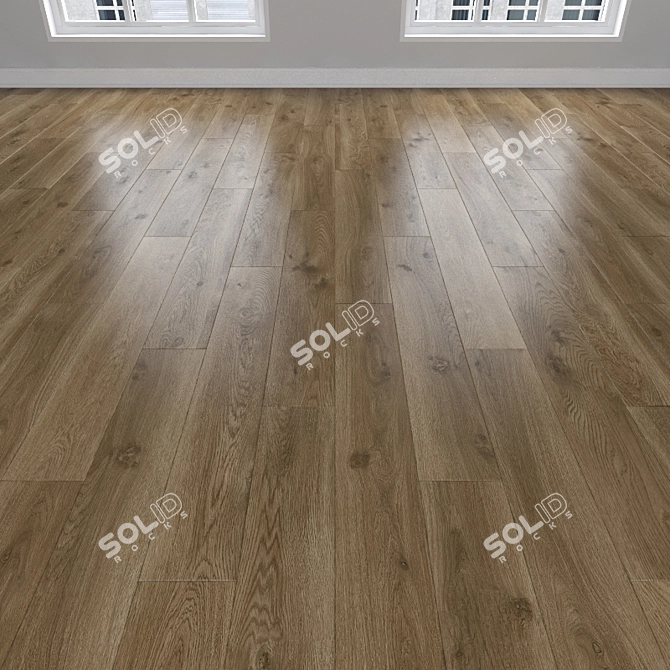 Oak Parquet: Herringbone, Linear, Chevron 3D model image 1