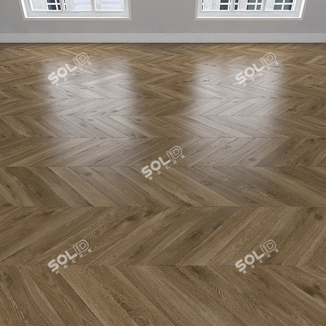 Oak Parquet: Herringbone, Linear, Chevron 3D model image 3