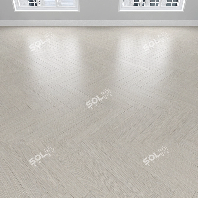 Light Oak Parquet: Herringbone, Linear, Chevron 3D model image 2