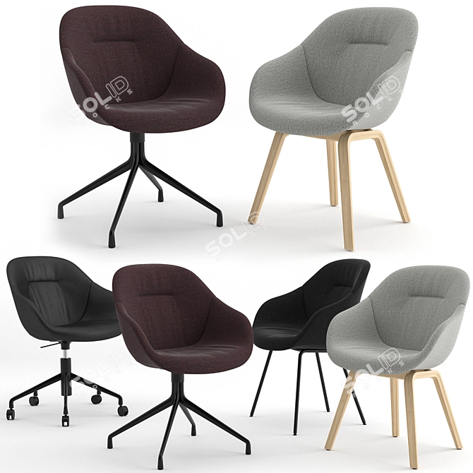 HAY AAC Soft Collection: Modern Upholstered Chairs 3D model image 1