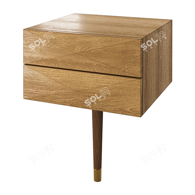 Ralph PUCCI Oak Bedside Table 3D model image 1