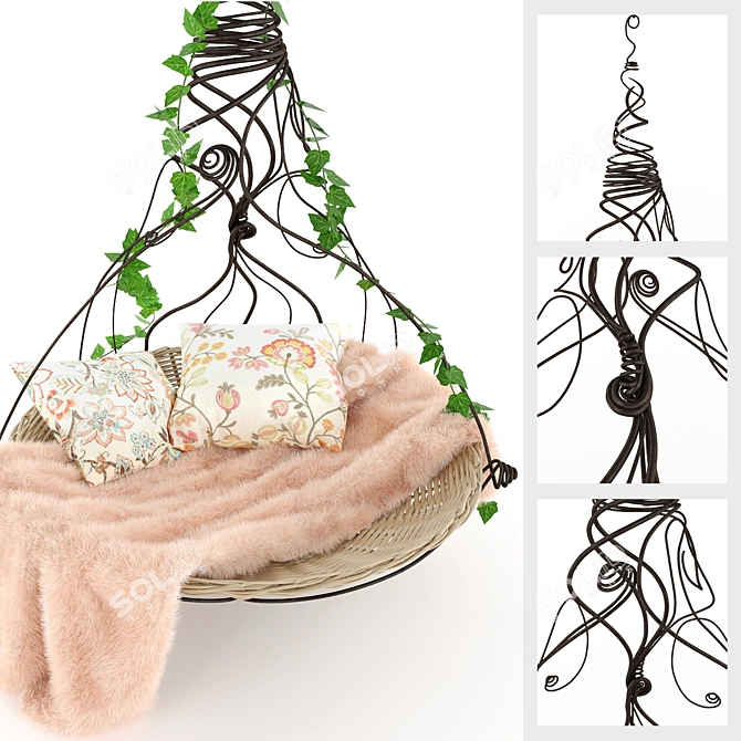 Elegant Jasmine Swing for Stylish Spaces 3D model image 2