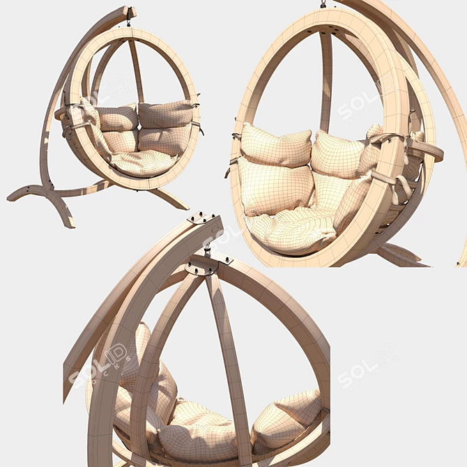 Terracotta Globo Swing Chair 3D model image 3