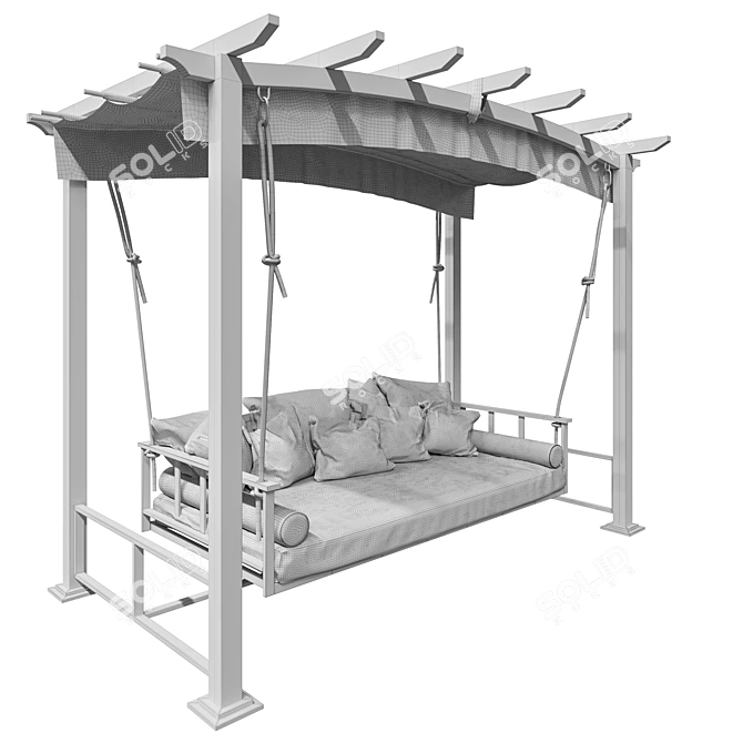 Atlanta Day Bed Swing Seat - Premium Garden Furniture 3D model image 3