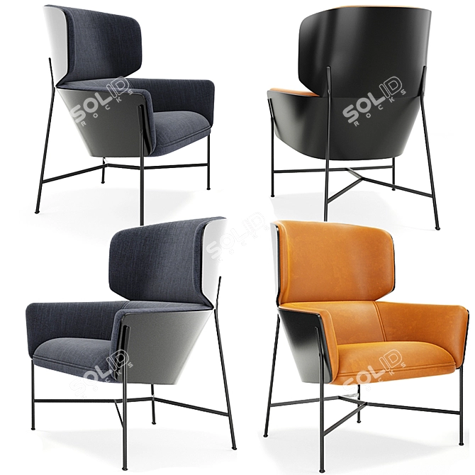 Caristo High Back Armchair: Elegant Design by SP01 3D model image 2