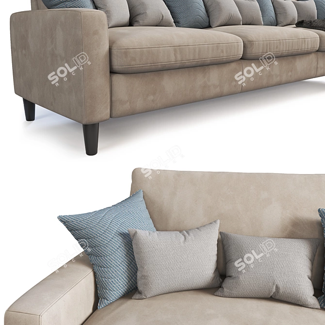 Modern 3 Seater Sofa 3D model image 2