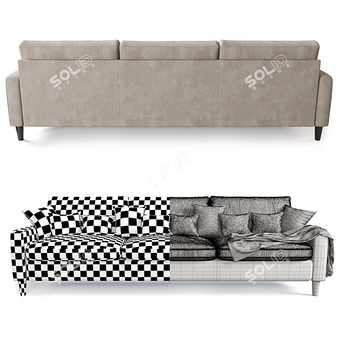 Modern 3 Seater Sofa 3D model image 3