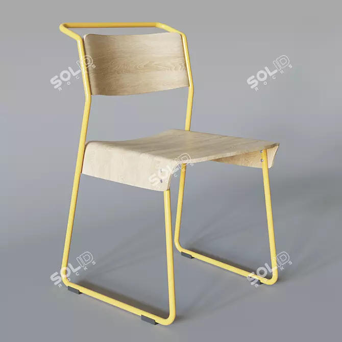 High-Quality 3D Canteen Chair 3D model image 1