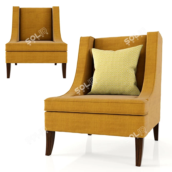 Chuchumber Dembies: Short-Back Armchair 3D model image 1