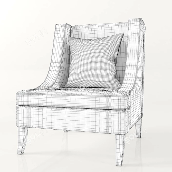 Chuchumber Dembies: Short-Back Armchair 3D model image 3