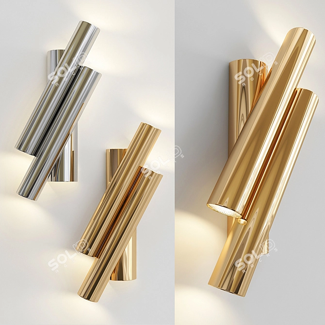 Modern Sciolari Oblique Rods Wall Sconces 3D model image 1