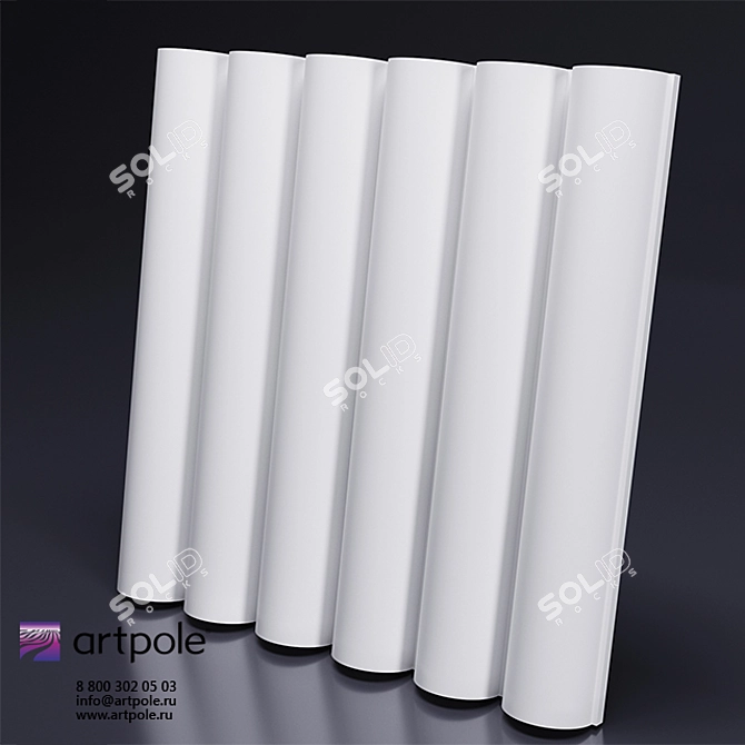 3D Gypsum Tube Panel 3D model image 1