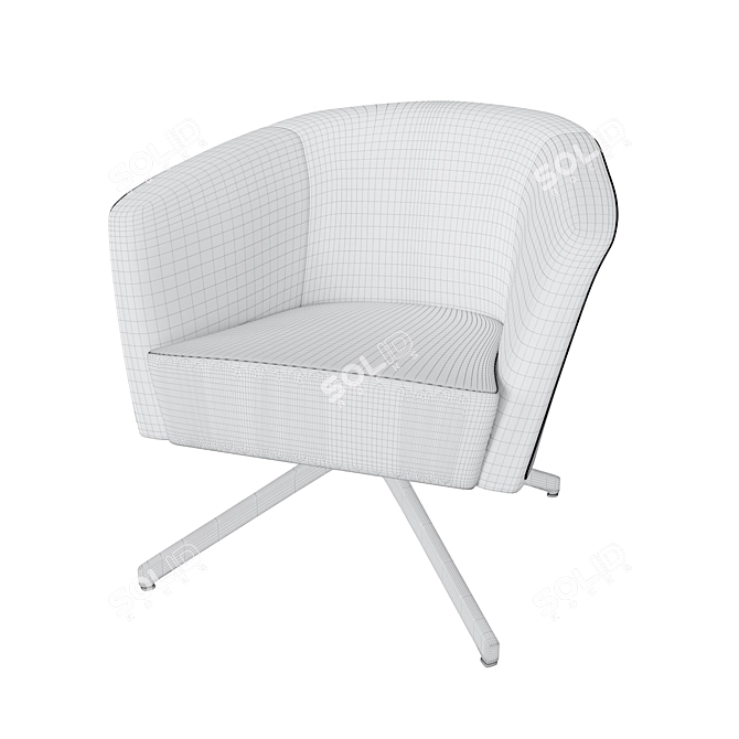 Elegant Violetta Swivel Armchair 3D model image 3