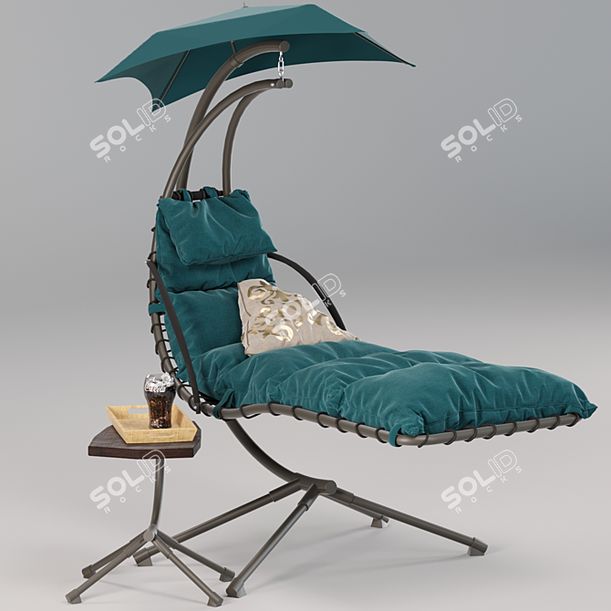 Floating Oasis: Suspended Swing-Chaise 3D model image 1