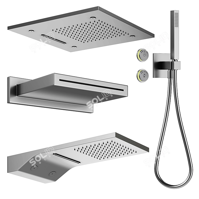 Luxury Spring Shower Set 3D model image 1