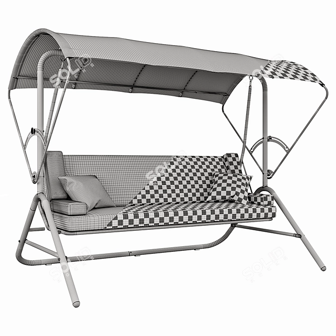 Modern Metal Swing & Lounger Combo 3D model image 3