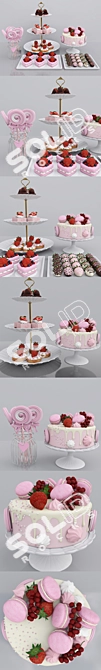 Juicy Strawberry Candy Delight 3D model image 4