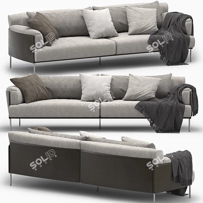 Elegant Greene Living Divan Sofa 3D model image 1