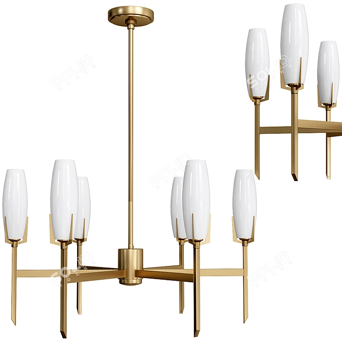 Elegant Keifer Chandelier 3D model image 2