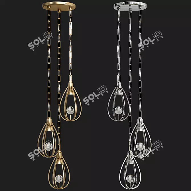 Elegant Atheneum Fixed Chandelier 3D model image 1